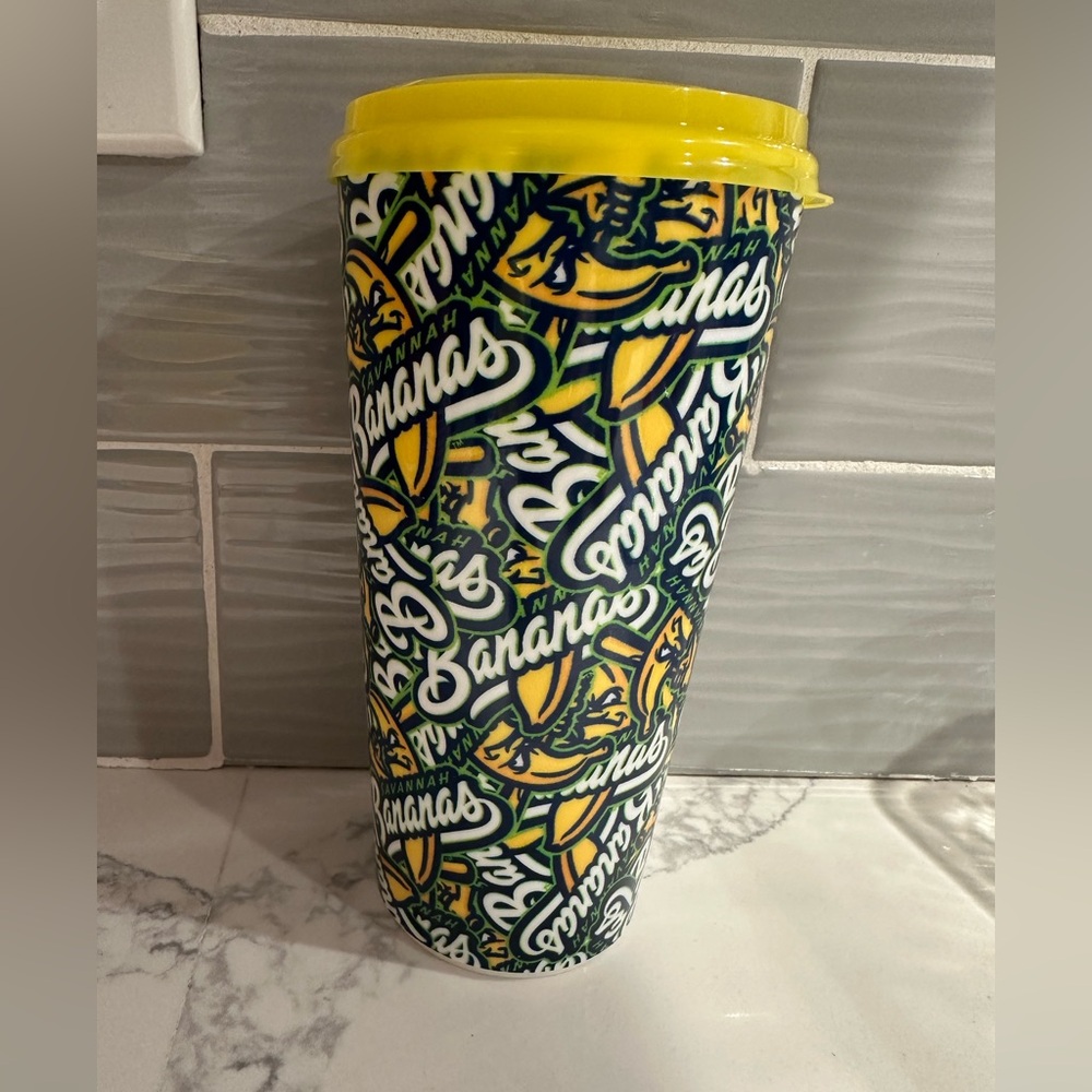 Savannah Bananas Tumbler with Yellow Lid